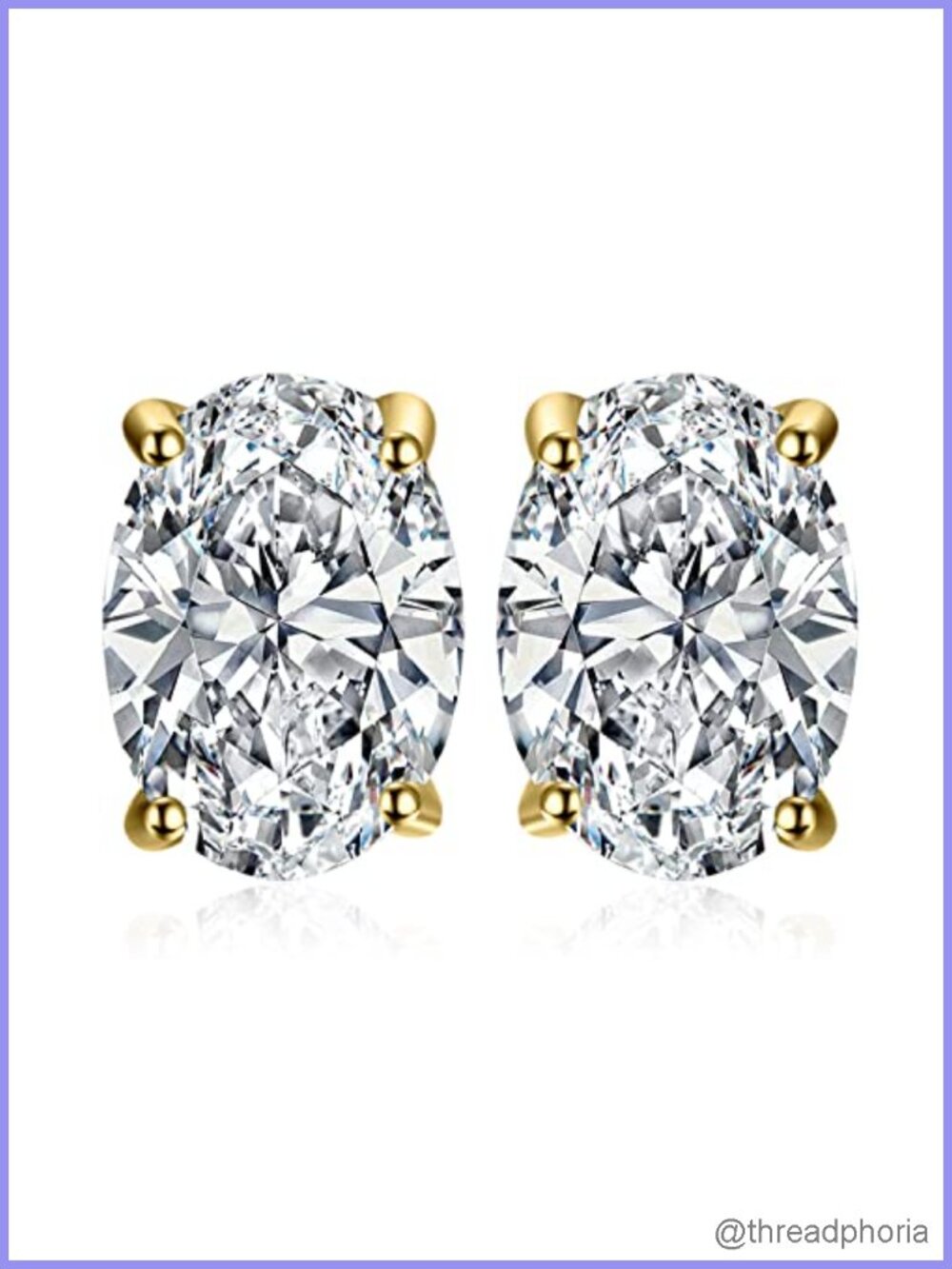 Oval Cut Cubic Zirconia Solitaire Stud Earrings 925 Sterling Silver